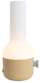 Set van 2 buiten tafellampen goud met wit incl. LED oplaadbaar - Haard