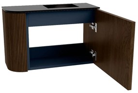 Mondiaz Joya 60cm toiletmeubel ronding links walnut met wastafel faye rechts 1 kraangat urban