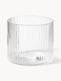 Mondgeblazen waterglazen Ripple met groefreliëf, 4 stuks
