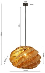 Kare Design Aloha Whirl Retro Hanglamp Rotan Riet