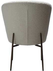 Dan-Form Orbit Eetkamerstoel Met Hoge Rugleuning Rond Boucle Lichtgrijs