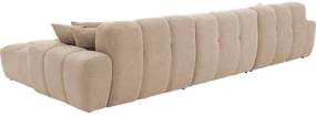 Goossens Excellent Bank Kubus - 30 X 30 Cm Stiksel wit, stof, 1,5-zits, modern design met chaise longue rechts