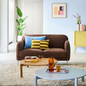 2-zits rechte bank in mat fluweel, PABLO