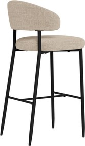 Mazzoni IRIS Beige (stof Basel 24)/zwart onderstel - GESTOFFEERDE BARKRUK VOOR KEUKEN/BAR