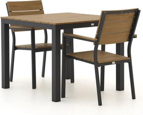 Diningset Bellagio | 2 personen polywood | Tuinset stapelbaar | 3-delig | Kees Smit Tuinmeubelen