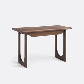 Bureau van massief essenhout en walnootfineer, 1 lade, DOUVE