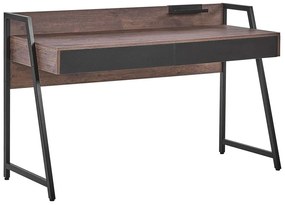 Bureau donkerbruin/wit 120 x 50 cm HARWICH Beliani