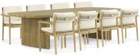 Tuinset 8 personen 300 cm Teak Old teak greywash Santika Furniture Santika