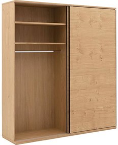 Goossens Excellent Kledingkast Nature, 200 cm breed, 223 cm hoog, 2 hout schuifdeuren