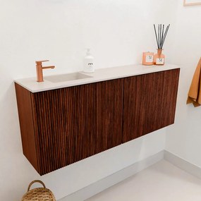 Mondiaz Joya DLux 100cm toiletmeubel ruby met wastafel faye links 1 kraangat meli