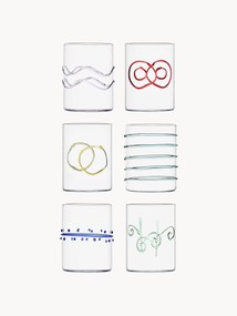 Handgemaakte waterglazen Deco' Arlecchino, set van 6