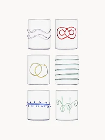 Handgemaakte waterglazen Deco' Arlecchino, set van 6