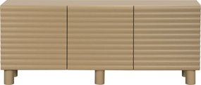 Dressoir Met Grote Ribbels Zandkleur 180 Cm - 180x40x75cm.