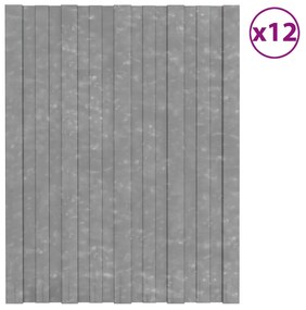 vidaXL Dakpanelen 12 st 60x45 cm gegalvaniseerd staal zilverkleurig