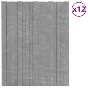 vidaXL Dakpanelen 12 st 60x45 cm gegalvaniseerd staal zilverkleurig