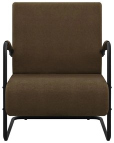 vidaXL Fauteuil stof donkerbruin