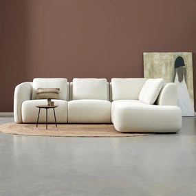 PEPP Interiors Cloud Hoekbank Met Ronde Vormen Ottoman Rechts Creme Raven 22
