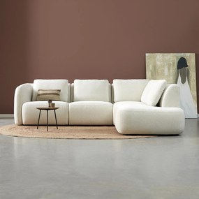 PEPP Interiors Cloud Hoekbank Met Ronde Vormen Ottoman Rechts Creme Raven 22