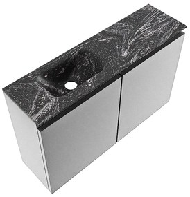 Mondiaz Ture DLux toiletmeubel 80cm plata met wastafel lava links met kraangat