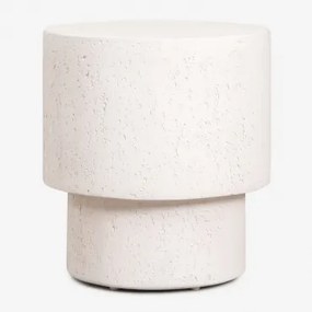 Nachtkastje Ø45 Cm In Cement Selara Wit - Sklum