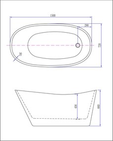 Mueller Curva vrijstaand ligbad glans wit 150x72cm