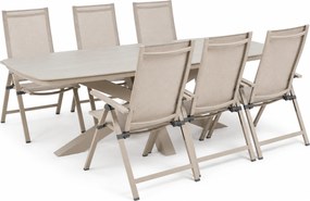 Tuinset 6 personen 220 cm Aluminium Zand/Beige Hartman Alice