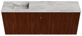 Mondiaz Joya DLux 100cm toiletmeubel ruby met wastafel faye links 1 kraangat glace