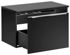 Comad Santa Fe Black badkamermeubel 80cm met open kast en toppaneel zwart mat