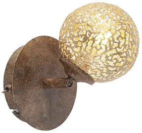 Wandlamp roestbruin verstelbaar met schakelaar - Kreta