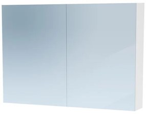 Saniclass Dual Spiegelkast - 100x70x15cm - 2 links- rechtsdraaiende spiegeldeur - MDF - hoogglans wit 7768