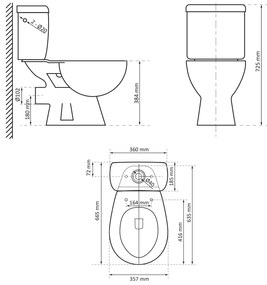 Differnz staand toilet duoblok PK wit