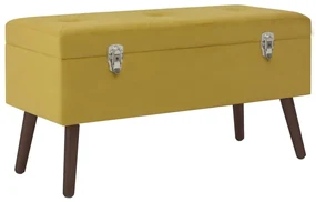 vidaXL Bankje met opbergvak 80 cm fluweel mosterdgeel