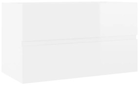 vidaXL Wastafelkast 80x38,5x45 cm spaanplaat hoogglans wit