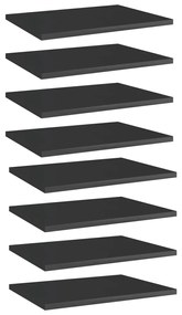 vidaXL Wandschappen 8 st 40x30x1,5 cm spaanplaat hoogglans zwart