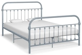 vidaXL Bedframe metaal grijs 120x200 cm