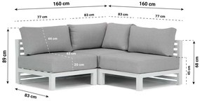 Hoek loungeset 2 personen Aluminium Wit  Santika Furniture Santika Jaya