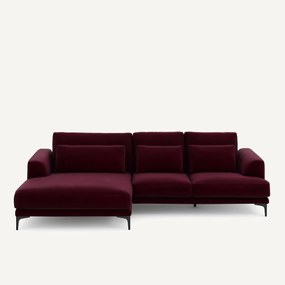 XL hoekbank links in fluweel, MARSILE