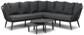 Hoek loungeset 4 personen Wicker Zwart  Coco Coco Leonardo