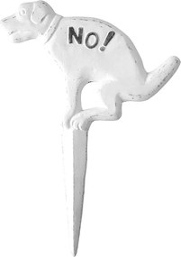 Esschert Design hondenbordje poepen"No!"wit - LxBxH: 23x1,4x31,9cm
