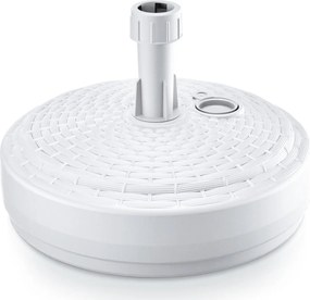 Prosperplast Parasolvoet Rond - 39 cm - Rotan look - Wit - 10 Liter - Buisdiameter Ø24 - 30 mm