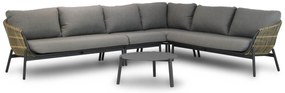Hoek loungeset 5 personen Aluminium/wicker Taupe Coco Nathan/Rimini