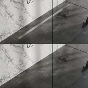Brauer douchegoot 200x7cm met multifunctioneel rooster en flens RVS geborsteld