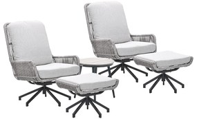 Garden Impressions Bosh draaibare loungestoelen - Lucas bijzettafel Ø50x48 cm