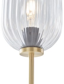 Art Deco vloerlamp messing met helder glas 2-lichts - Rid Art Deco E27 Binnenverlichting Lamp