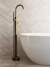 Saniclear Antique Stripes Pro vrijstaande badkraan verouderd messing