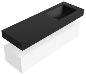 Zaro Alan badmeubel 140cm talc 1 lade met vrijhangende wastafel cloud rechts 1 kraangat urban