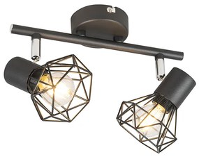 Art Deco Spot / Opbouwspot / Plafondspot zwart draai- en kantelbaar 2-lichts - Mosh Modern E14 Binnenverlichting Lamp