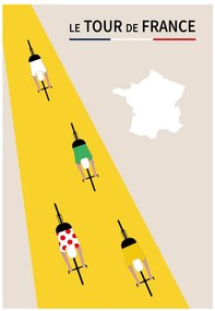 Ilustratie le Tour de France, Poster Paperago
