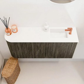 Mondiaz Joya 90cm toiletmeubel ronding links shadow met wastafel faye rechts 1 kraangat talc