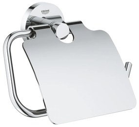 Grohe Essentials toiletrolhouder met klep chroom